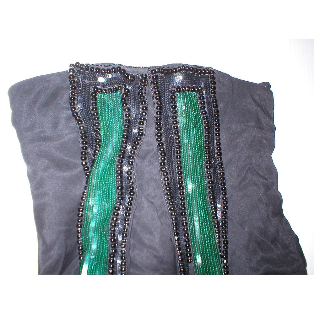 New Womens 2 4 NWT Designer Marni Dress Black Silk Green Sequins Italy 40 Short